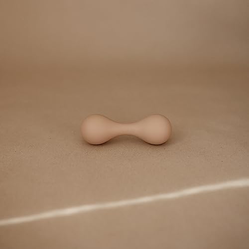 mushie Silicone Baby Shaker Rattle Toy | Ages 3+ Months (Natural) - Image 2