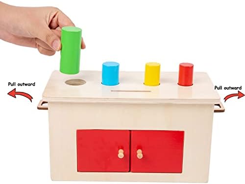 Adena Montessori 4-in-1 Play Kit for Infants & Toddlers - 6-12 Months to 3 Years - Includes Coin Box, Cylinder, Carrot Drop Box & Blind Touch Perception Box - Image 3