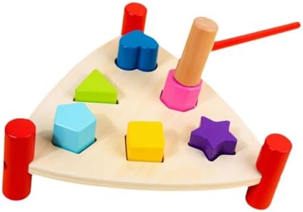 DYNWAVE Wooden Pounding Toy for Toddlers with Hammer, Triangle - Image 7