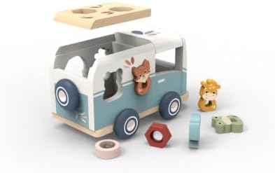 SPEEDY MONKEY Wooden Van Shape Sorter | Toddler Vehicle Toy Pretend Play - Image 2