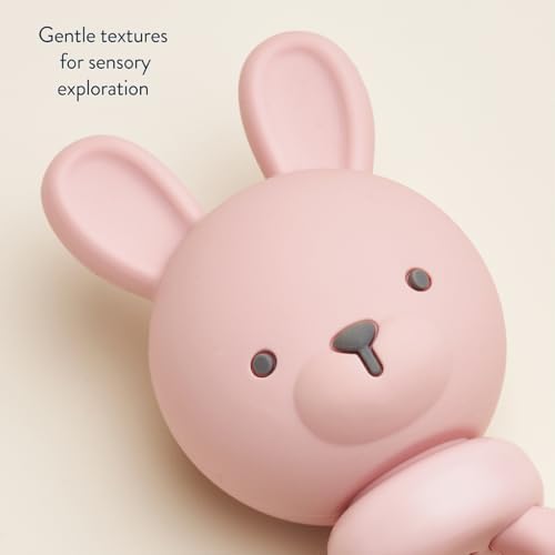 Itzy Ritzy Silicone Rattle Toy, Teething Toy with Soft Jingle Sound (Bunny) - Image 5