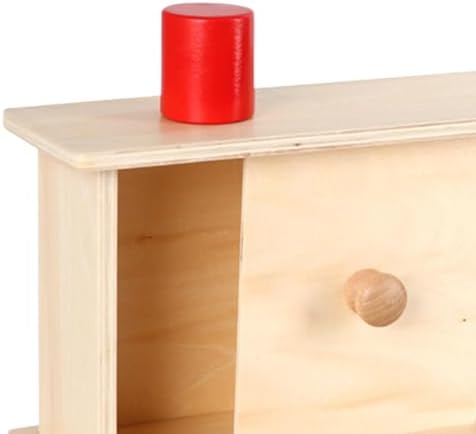 Milageto Montessori Imbucare Box, Object Permanent Box, Wooden Matching Box, Color Shape Sorting for Kids Baby, Wood Sliding lid - Image 3