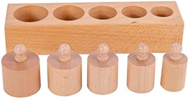 Montessori Toys for Babies 6-12 Months Wooden Knob Log Cylinder Blocks Development Sensory Toys for Toddlers Montessori Baby Games Educational Toys(4 Piece Set) - Image 4