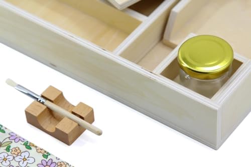 Kiddison Gluing Activity Montessori Glue Box with Jar & 10Brushes Montessori Toys - Image 5