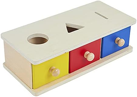 Montessori Box with Bins Coin Object Permanence and Drawer Infant & Toddler - Image 4