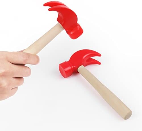 Hxezoc 2 Pack Wooden Hammer Toys Simulation Hammers Maintenance Tools Educational Toys for Kids Birthday Party Games Supplies - Image 3