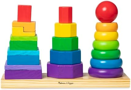 Melissa & Doug Geometric Stacker - Wooden Educational Toy,25 count(pack of 1) by Unknown