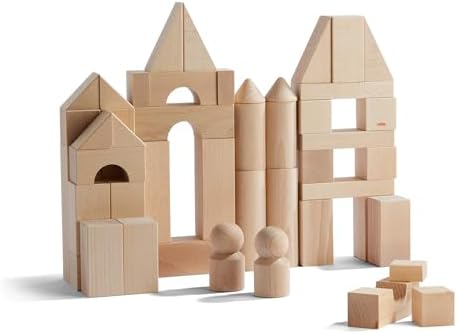 HABA Wooden Building Blocks 60 Piece Set, Ideal Toddler Blocks for & Kids Stacking Toys for Ages 1 & Up for Open-Ended Play, Made in Germany by HABA
