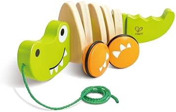 Hape Wooden Walk-A-Long Croc for Babies| Pull & Pull Walking Toy for Toddlers 12 Months and Up by Unknown