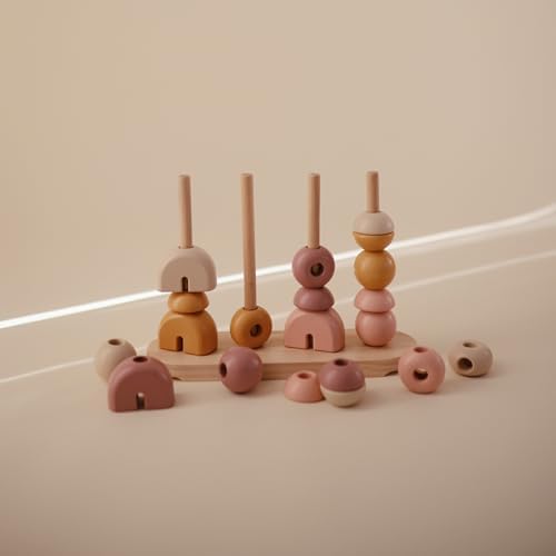 mushie Wooden Multi Shape Stacker | for Kids 3 Years+ | Preschool Educational & Toddler Montessori Toys (Sunrise) - Image 3