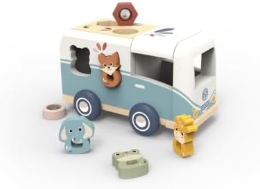 SPEEDY MONKEY Wooden Van Shape Sorter | Toddler Vehicle Toy Pretend Play by SpeedyMonkey