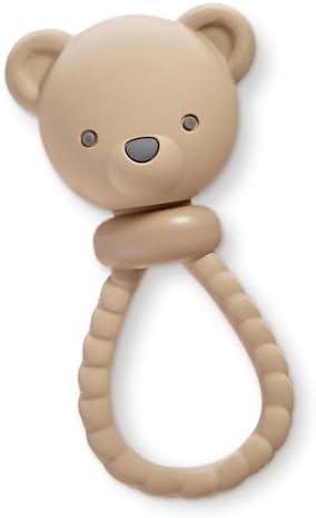 Itzy Ritzy Silicone Rattle Toy, Teething Toy with Soft Jingle Sound (Bear) by Unknown
