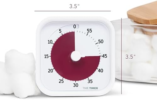 Time Timer Home MOD — 60 Minute Kids Visual Timer Home Edition — For Homeschool Supplies Study Tool, Timer for Kids Desk, Office Desk and Meetings with Silent Operation (Cotton Ball White) - Image 5