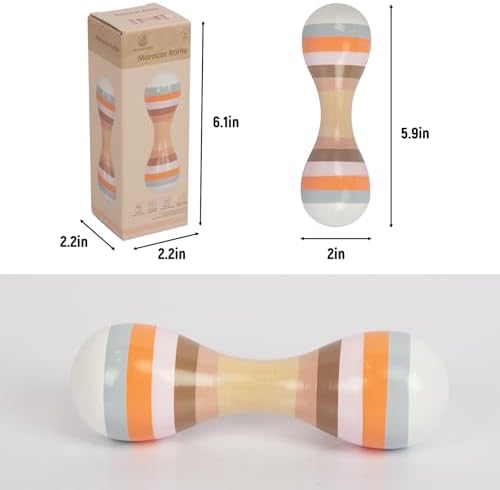 Baby Maracas Hand Percussion Rattles Rumba Shaker for Toddlers - Image 2