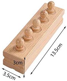 Adena Montessori Wooden Small Cylinders Block, Knobbed Cylinder Socket, Sensorial Educational Tools Preschool Early Learning Toys for Kids, Set of 4, Ages 2+ - Image 6