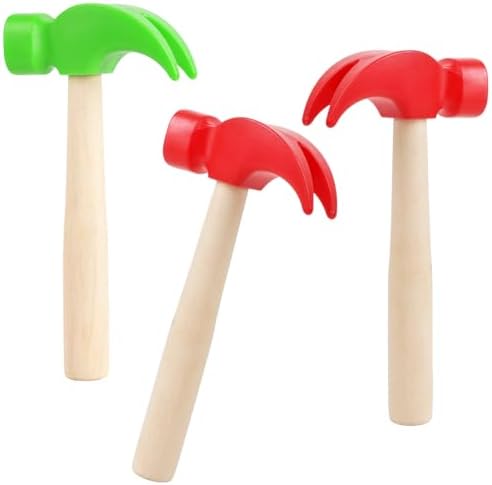 3 Pack Wooden Hammer Toy Hammer Simulation Wooden Hammers Small Educational Toys for Kids Toddlers Maintenance Tools Birthday Party Games Supplies by Lemicin