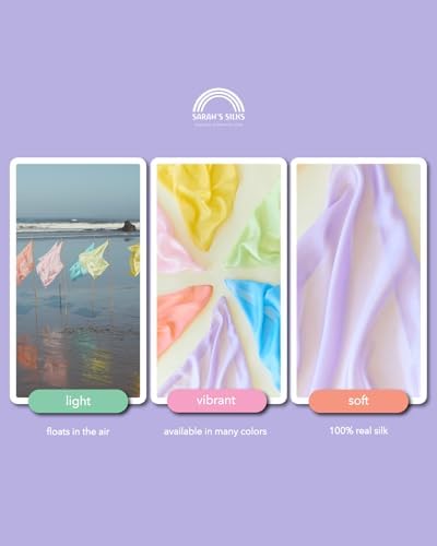 Sarah's Silks Playsilk - 100% Real Silk, Hand Dyed, Bright Colored Play Scarves | Montessori and Waldorf Toys for Dress up, Imaginative, and Pretend Play (35" x 35") - Image 3