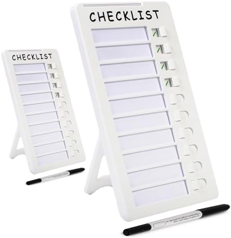 2pcs Dry Erase Chore Chart for Kids, Standable Whiteboard Checklist Board by SENWHAL