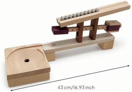 Wooden Marble Run Smooth Marble Run with Spiral Board Sturdy Learning Game for Preschoolers - Image 2