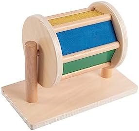 Full Size Spinning Drum Montessori Toys for Infant 6 - 12 Months 1 Year Old Babies Toddlers (Multiple Materials) by AdenaMontessori