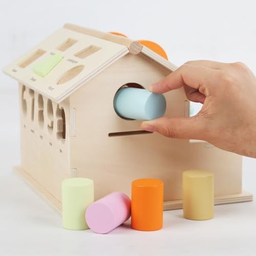 5-in-1 Montessori Activity Cube, Pull Carrot, Coin Drop & Shape Matching Sensory Box - Image 3