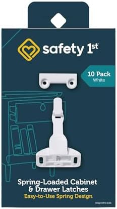 Safety 1st Spring-Loaded Cabinet & Drawer Latch, 10 Pack, White by Safety1st