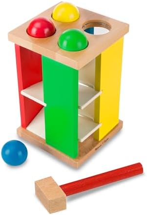 Melissa & Doug Deluxe Pound and Roll Wooden Tower Toy with Hammer, White by Unknown