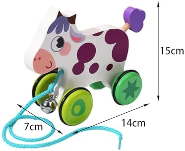 Pull Along Toy with String, Animal Push and Pull Along Toys, Cow - Image 4