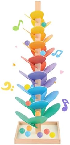 Marble Run Wooden Music Tree Montessori Toys Marble Runs for Kids 4-8 by Ranqibo