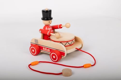 Wooden Pull Along Drummer Toy for Toddlers 1-3 - Push & Pull Baby Gift, Montessori Walking Toy for 1 Year Old Boys and Girls - Image 6