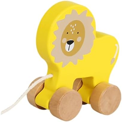 Wooden Pull Along Toy Pull Toy Birthday Gift Cute, Developmental Toy Wood Pulling Toy Wooden Wheel Animal Toy Boys Girls Kids, Lion - Image 7
