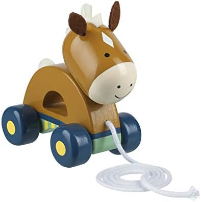 Orange Tree Toys Pony Pull Along | Hand Painted Colorful Wooden Toy for Toddlers Age 12m+, Sustainably Made, Perfect for Encouraging First Steps and Developing Key Motor Skills by OrangeTreeToys
