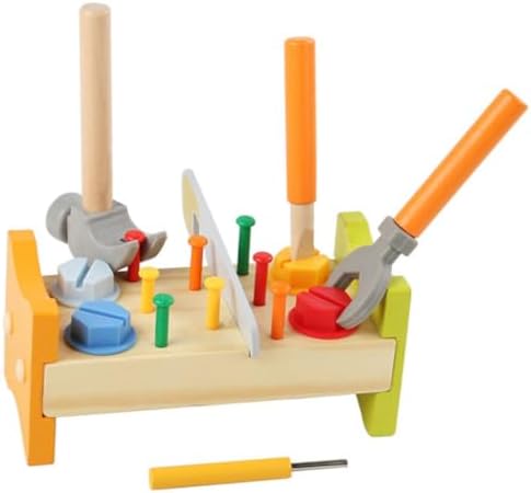 BESPORTBLE Wooden Pounding Peg Workbench Toy for Toddlers by BESPORTBLE