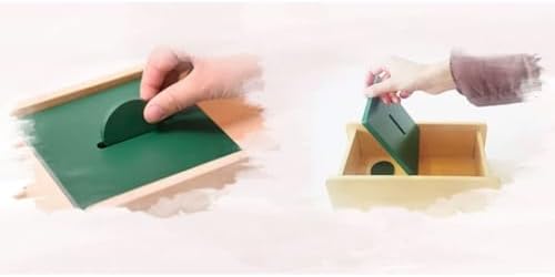 Montessori Coin Box & Practical Life Activity Set - Wooden Coin Drop Box, Savings Bank with Coins & Felt Cup - Image 2