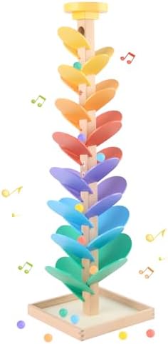Wooden Marble Run for Kids 4-8 Music Tree Montessori Color Sorting Toys 3-5 by Receka
