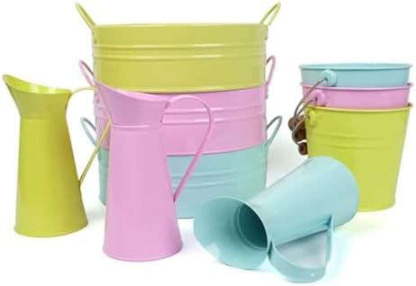 Montessori Washing Work Set, Metal Basin, Bucket & Pitcher Set, Kids Practical Life Sensory Toy,Blue - Image 3