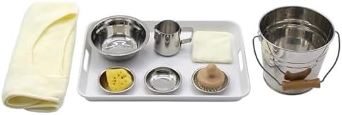 Montessori Daily Life Teaching aid Table Washing Set Practical Life Material for Cleaning Exercise,Complete Set by Unknown