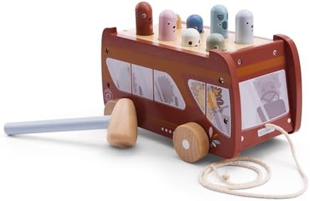 SPEEDY MONKEY Wooden Bus Pounding Bench | Pull-Along with 8 Characters - Image 4
