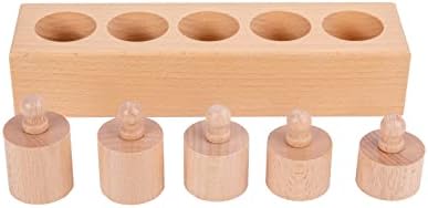 Montessori Toys for Babies 6-12 Months Wooden Knob Log Cylinder Blocks Development Sensory Toys for Toddlers Montessori Baby Games Educational Toys(4 Piece Set) - Image 3