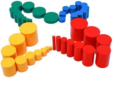 Montessori Wooden Knobless Color Cylinder Blocks, Baby Games Stacked Arrangement Block, Stacking Toys for Toddler 1-3 Activities, Educational Toys (Set of 4) - Image 4