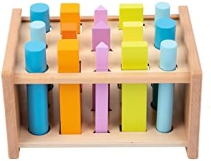 Montessori Toys for 1 2 3 Years Old Wooden 3D Shape Matching Toys,Wooden Posting Stand Montessori Color Sorting Sticks Game-Cognitive Shapes Colors,Educational Sensory Toy for Boys Girls Gift（15 Pcs） - Image 3