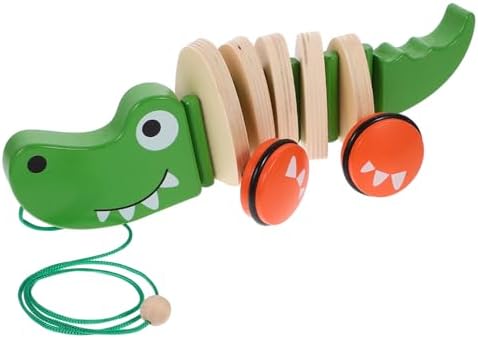 Toddler Wooden Pull Along Toy Car for Walking Practice by COOLHIYA