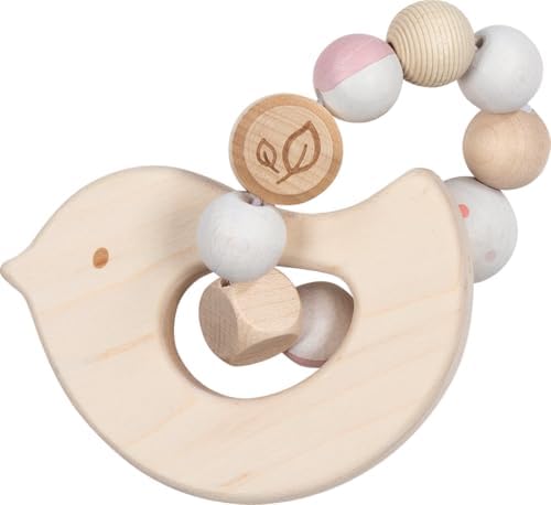 goki Baby 65336 Wooden Grasping Toy in Bird Shape for Babies - Made in Germany, Pink, Girls, Natural Motor Skills Toy to Promote Gripping Reflex, from Birth by GokiToysAmerica