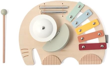 Wooden Elephant Musical Instruments for Toddlers, Baby Xylophone Percussion Instruments Toy for Kids, Montessori Educational Music Toys, Gifts for Girls Boys by PromiseBabe