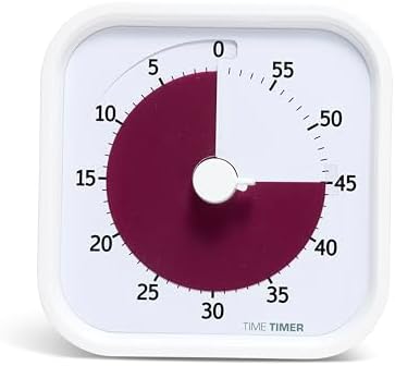 Time Timer Home MOD — 60 Minute Kids Visual Timer Home Edition — For Homeschool Supplies Study Tool, Timer for Kids Desk, Office Desk and Meetings with Silent Operation (Cotton Ball White) by TimeTimer