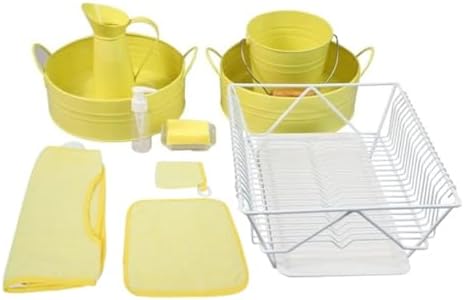 Montessori Practical Life Cleaning Set, Toddler Washing Work Kit, Fine Motor Skills Development,Yellow by Unknown