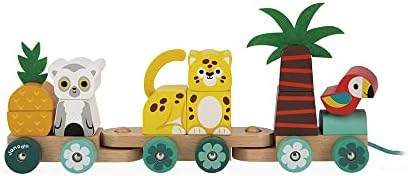 Janod - Tropik - Tropical Pull-Along Train - 11 Pieces by Janod