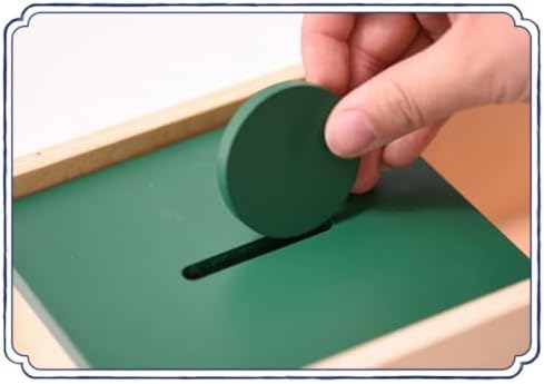 Montessori Coin Box & Practical Life Activity Set - Wooden Coin Drop Box, Savings Bank with Coins & Felt Cup - Image 3