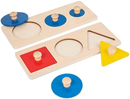 Montessori Shape Puzzle for Toddlers 1-3 - Learning Color & Shape Sorter,Baby Puzzles 12-18 Months with Jumbo Knob,Educational Toys Gifts for Boys and Girls (Multiple Shape Puzzles/Circle Puzzle) by YunHeXinQiaoToysFactory