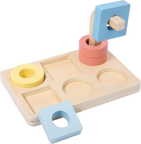 Adena Montessori 5-Shape Stacking Ring Toy, 12m+ - Image 4